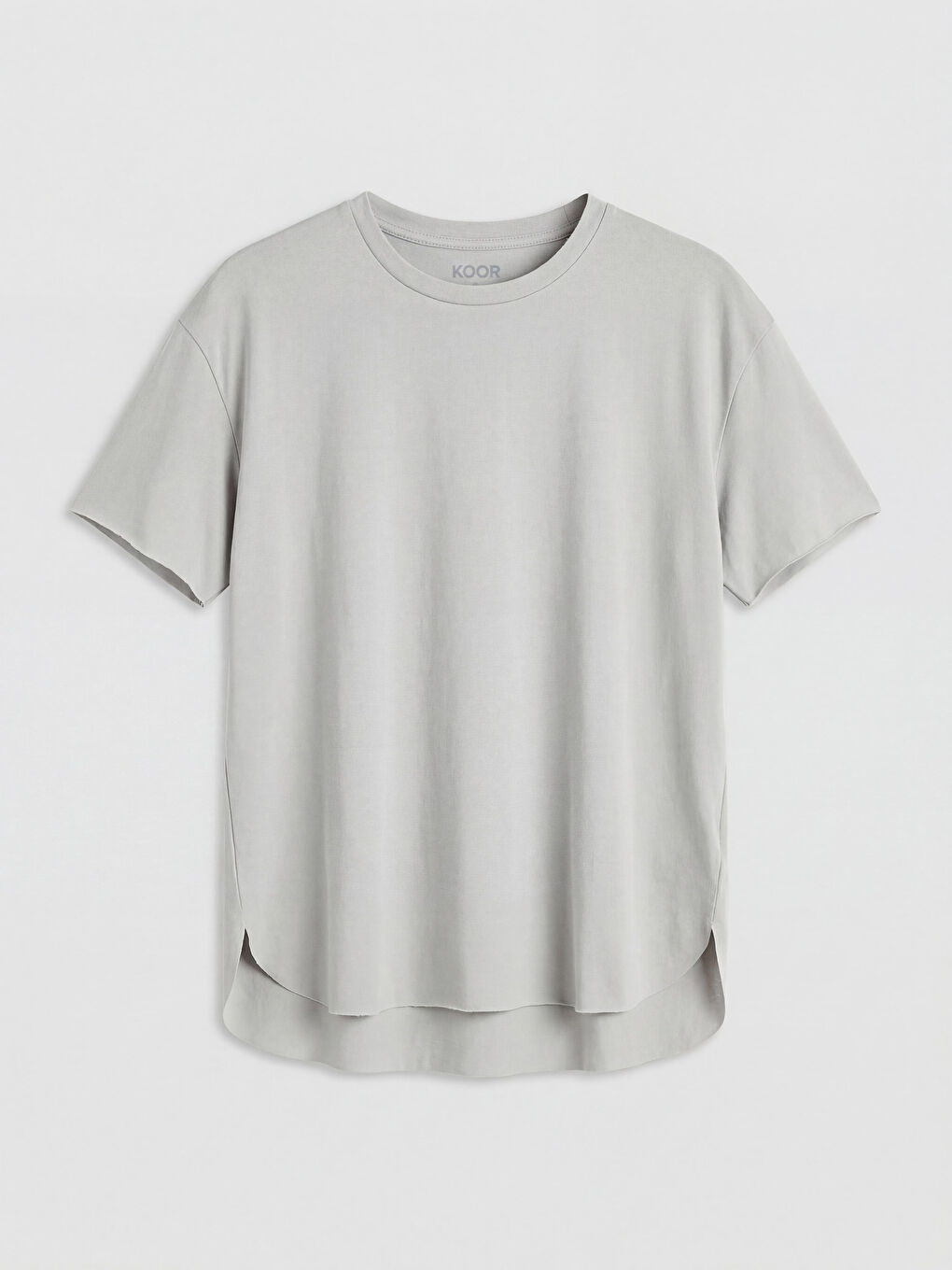 Gri Bisiklet Yaka Kadın Oversize Spor Tişört