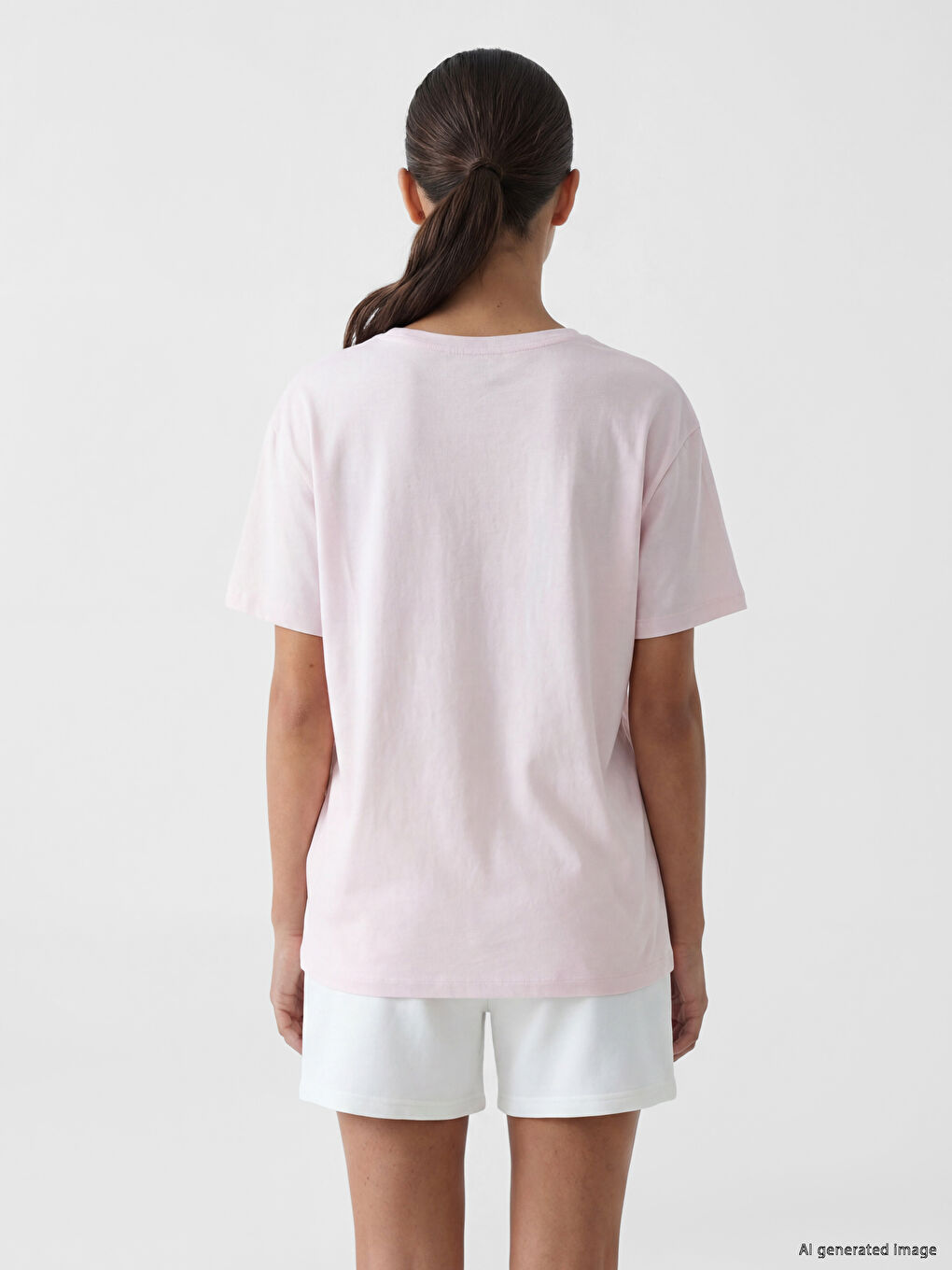 T-shirt sportiv oversize me jakë të rrumbullakët për femra-3