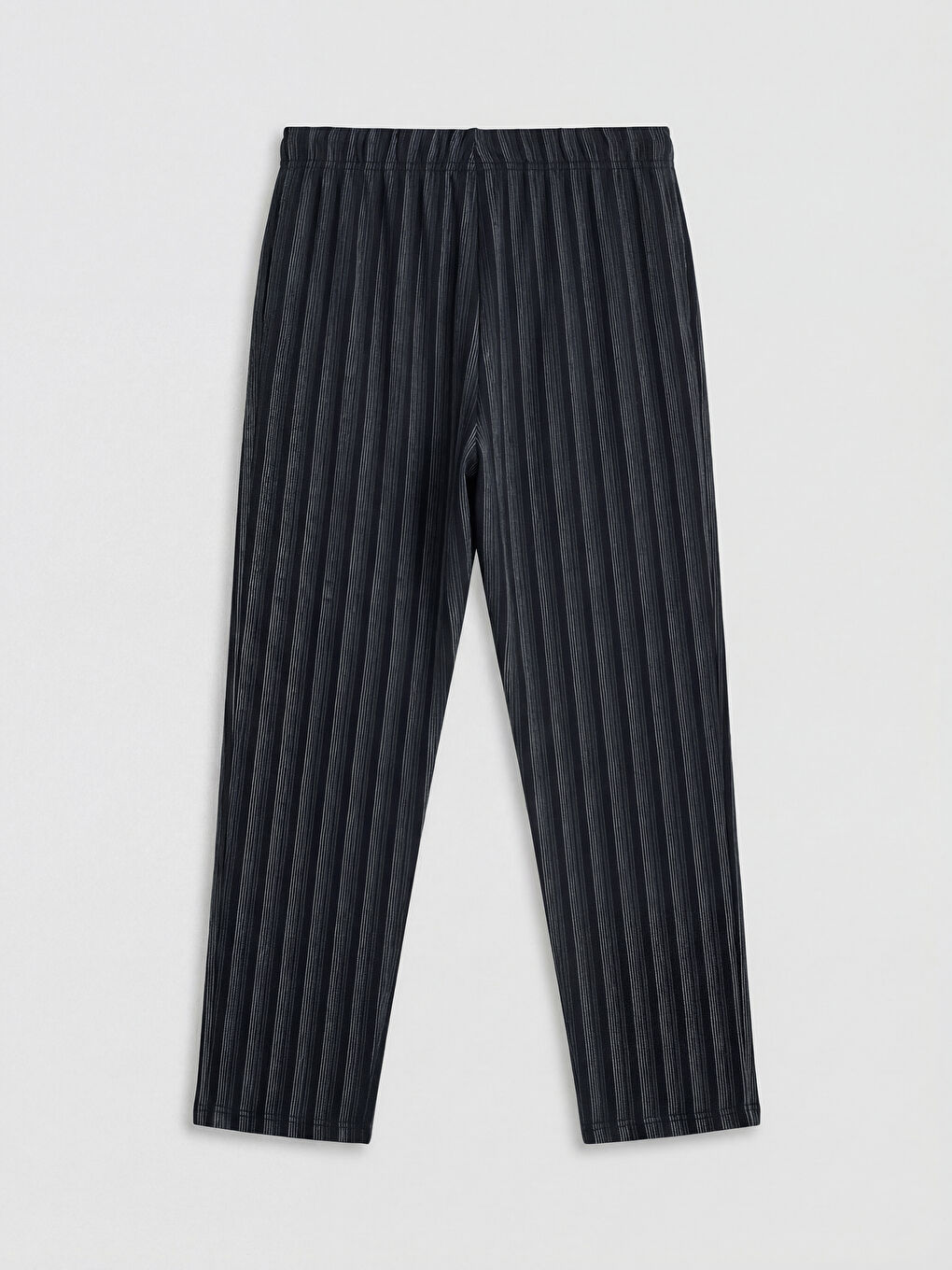 Siyah Regular Fit Çizgili Erkek Pijama Alt-1