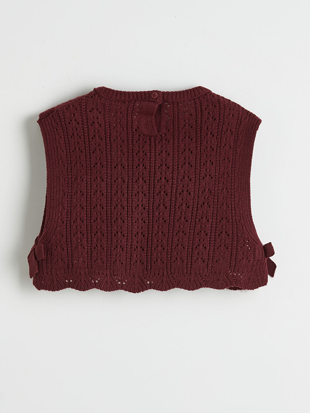 Bordo Kız Çocuk Triko Hırka-1