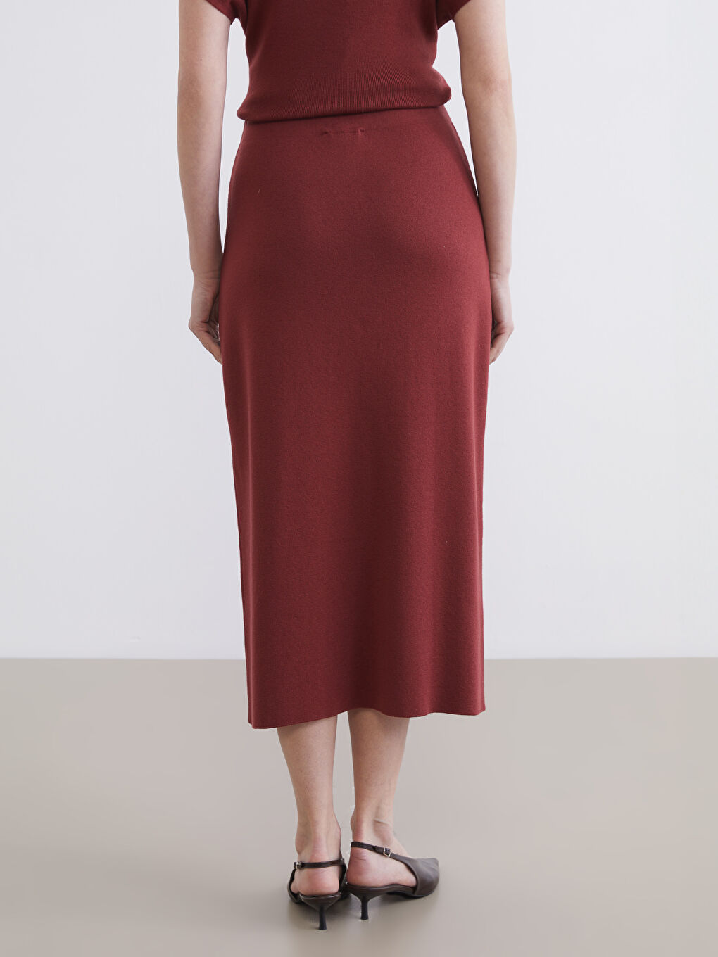 Mercan Beli Lastikli Triko Etek-3