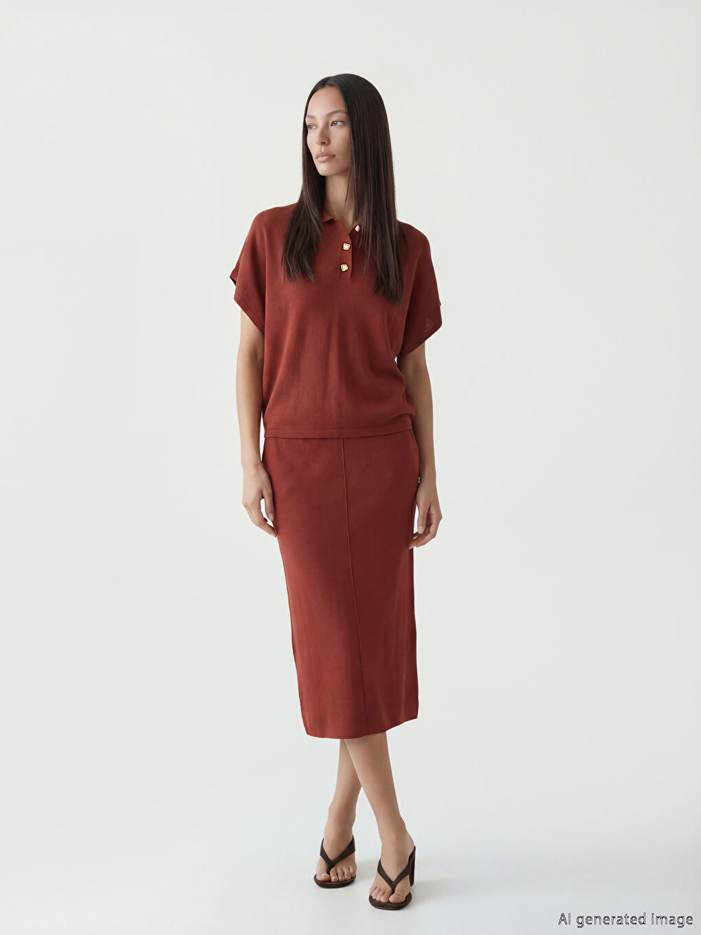 Knitted skirt with elastic waistband