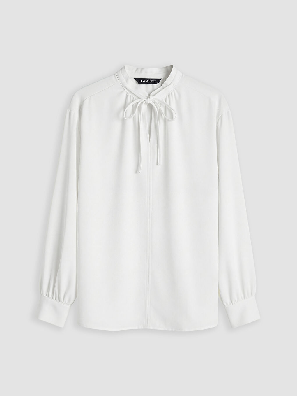 Ekru Bağlamalı Yaka Bluz