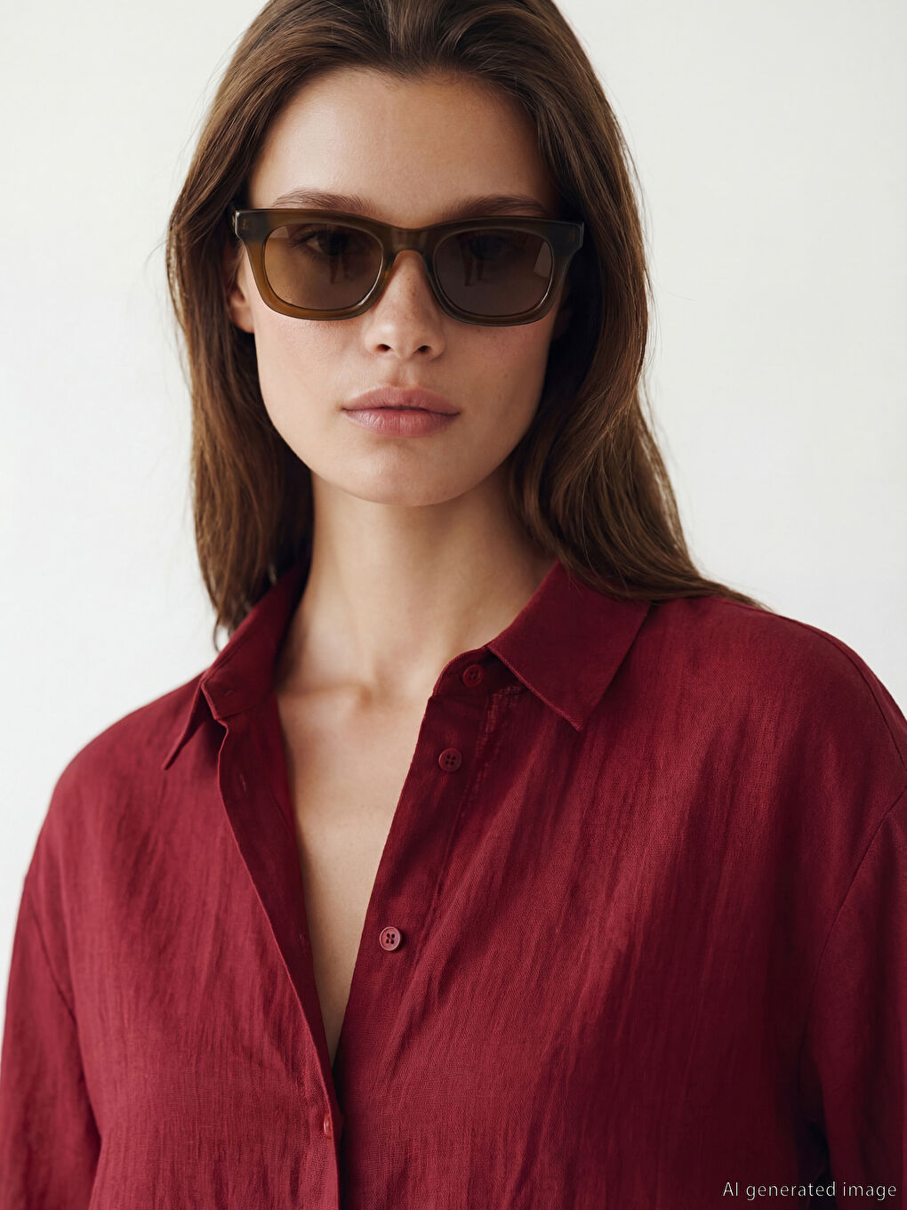 Kırmızı Çizgili Kadın Gömlek Tunik-2