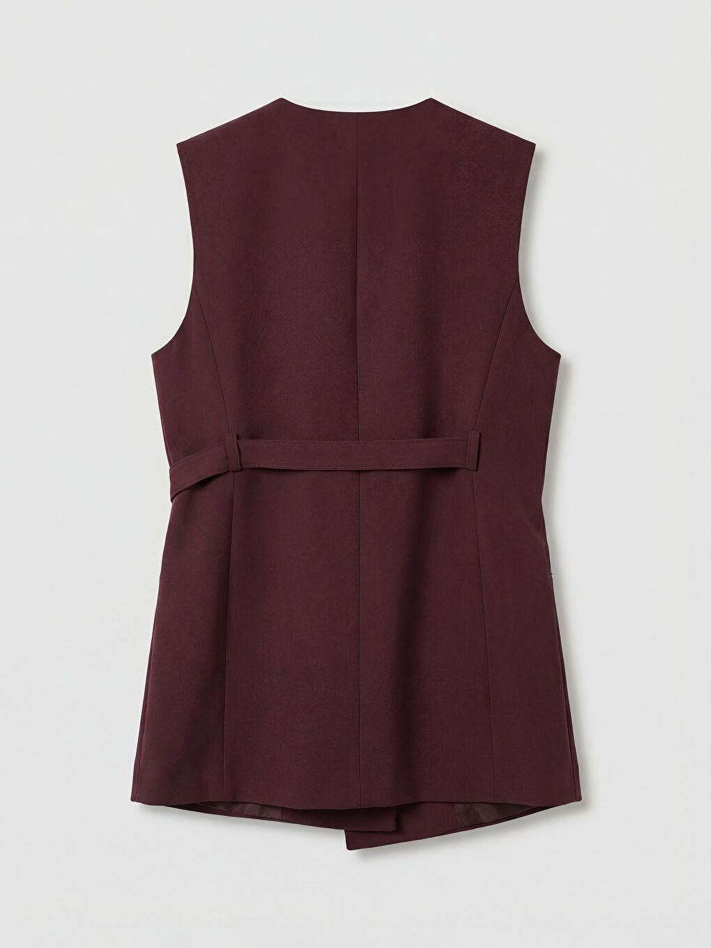 Bordo Kruvaze Yaka Kadın Klasik Yelek-1