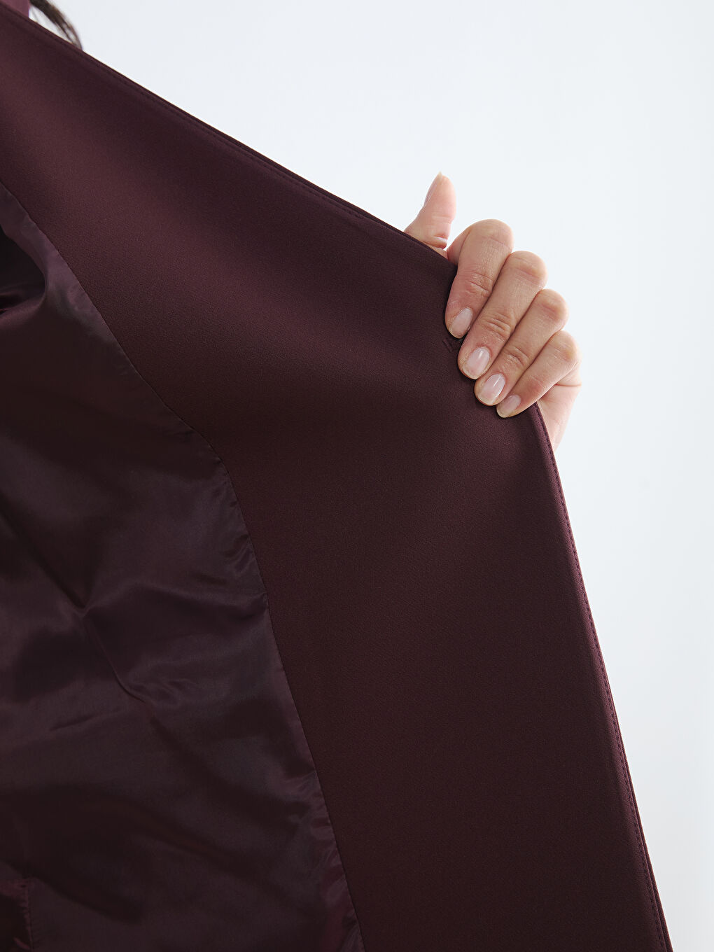 Bordo Kruvaze Yaka Kadın Klasik Yelek-3