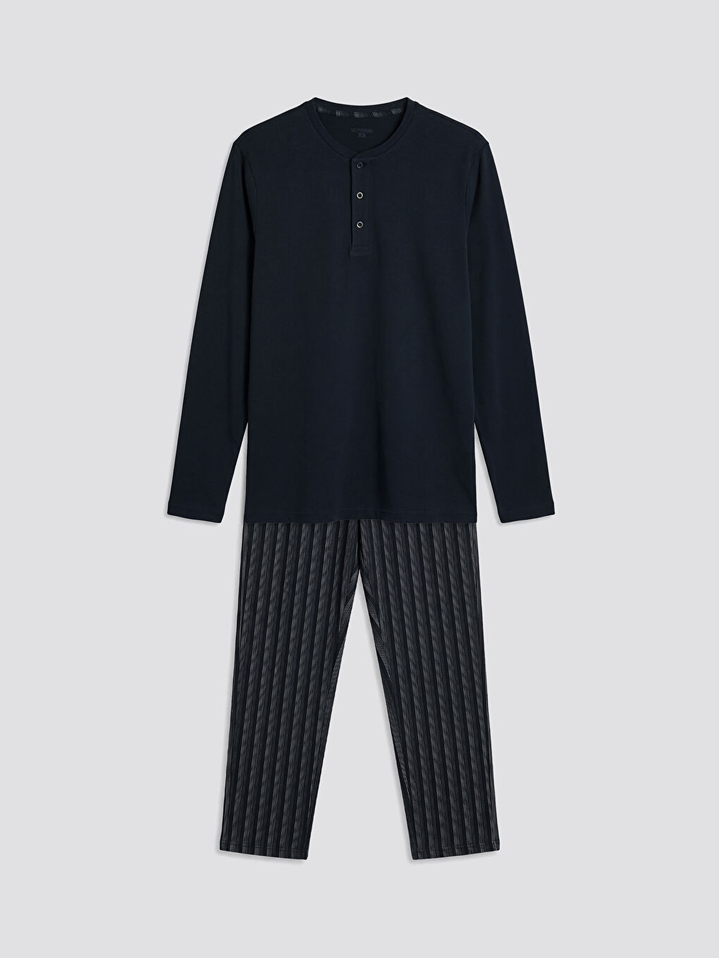 Siyah Standart Kalıp Baskılı Erkek Pijama Takım