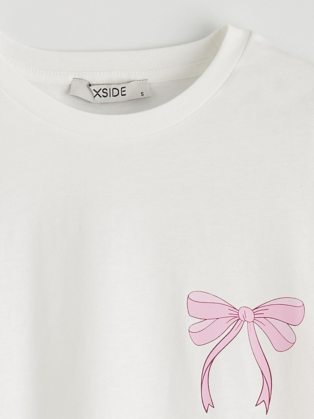 Ekru Fiyonk Baskılı Kadın Tişört-1