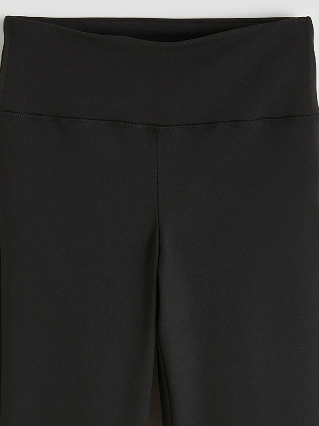 Siyah Beli Lastikli İspanyol Paça Kadın Spor Tayt-1