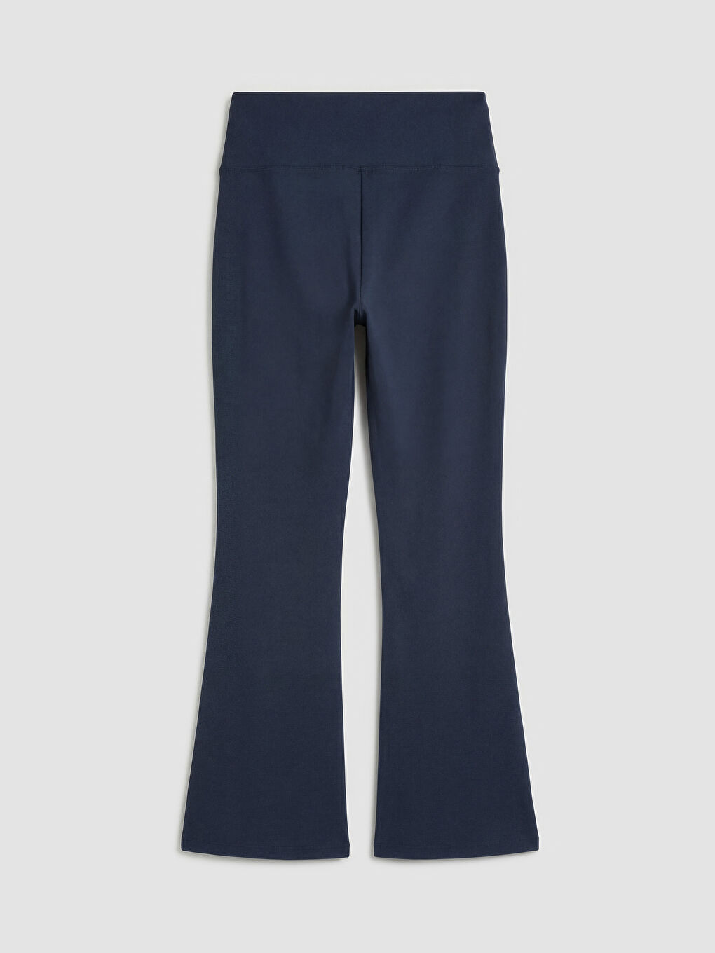 Lacivert Beli Lastikli İspanyol Paça Kadın Spor Tayt-1