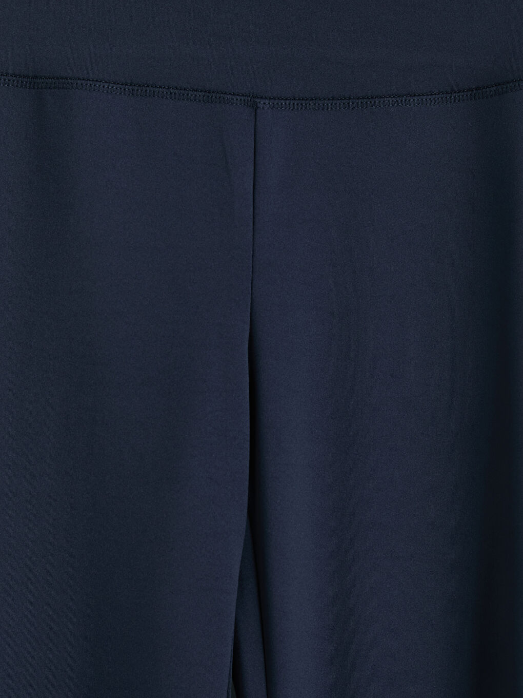 Lacivert Beli Lastikli İspanyol Paça Kadın Spor Tayt-2