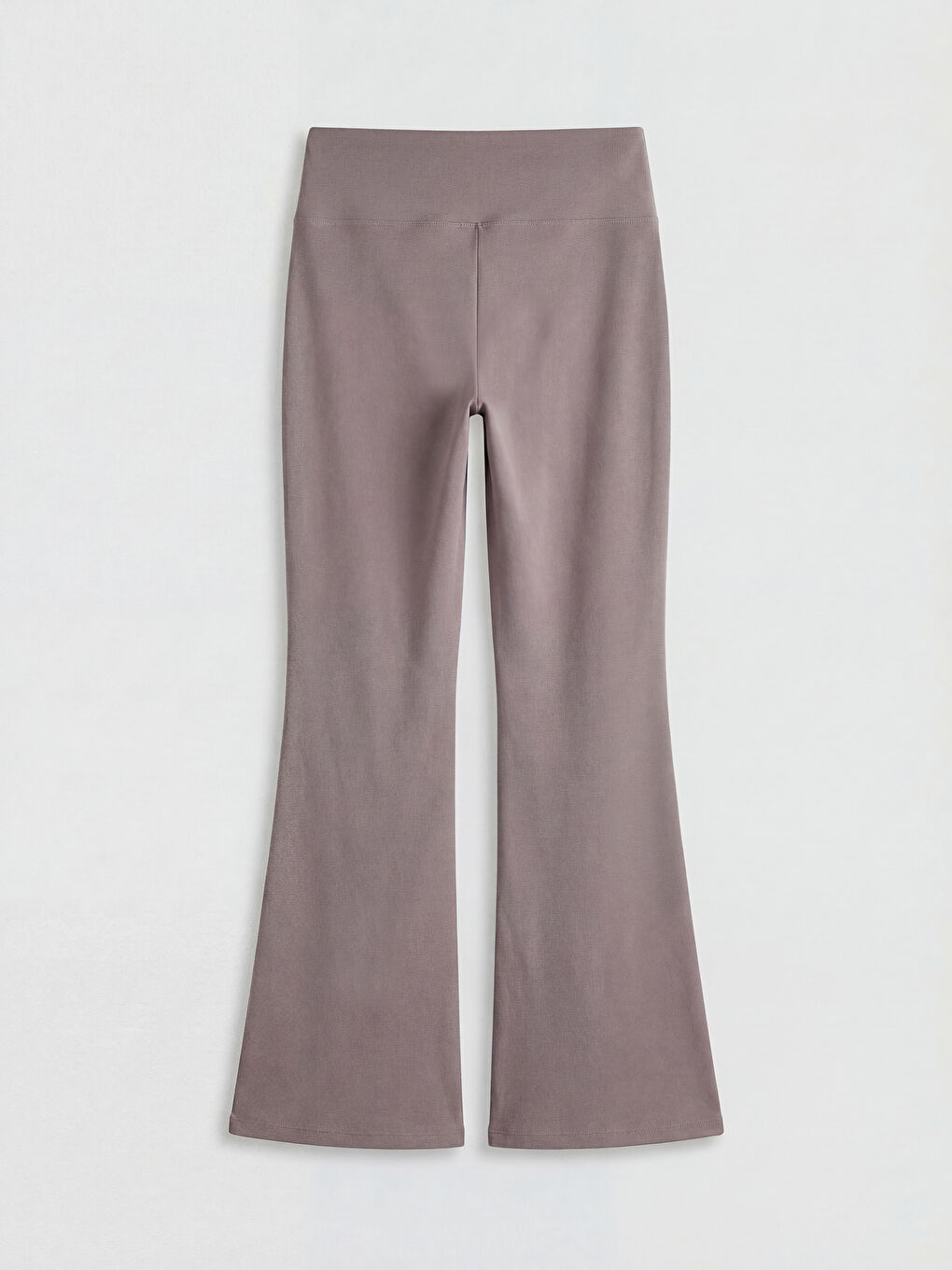 Gri Beli Lastikli İspanyol Paça Kadın Spor Tayt-1