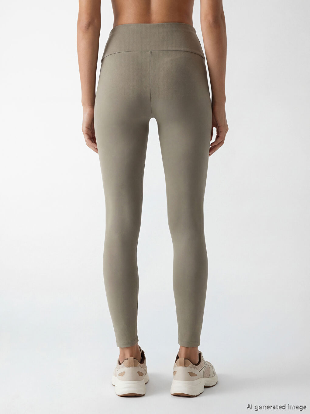 Yeşil Yüksek Bel Kadın Spor Tayt	-3