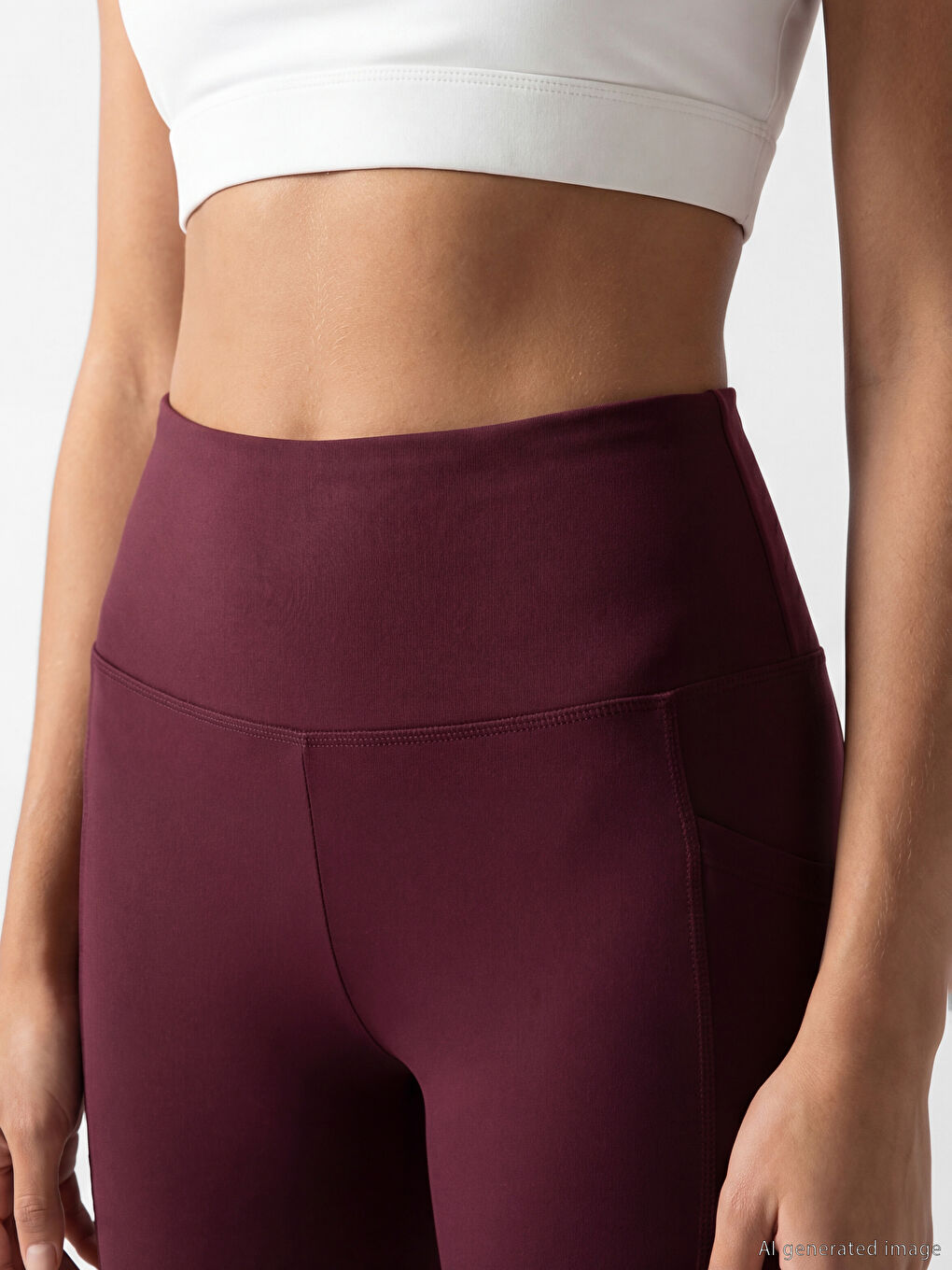 Mürdüm Yüksek Bel Kadın Spor Tayt	-2