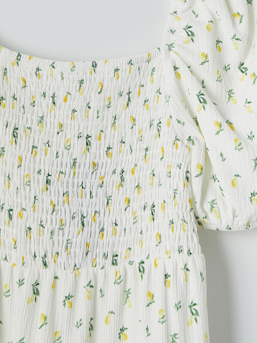 Sarı Çiçekli Mini Kloş Elbise-6