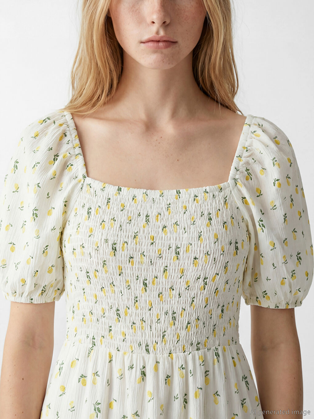 Sarı Çiçekli Mini Kloş Elbise-2