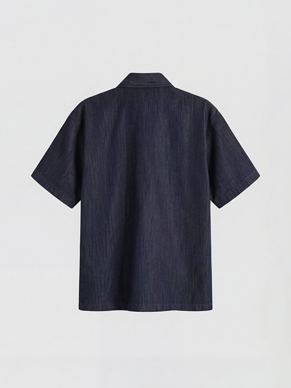 Mavi Kısa Kollu Erkek Çocuk Jean Gömlek-1