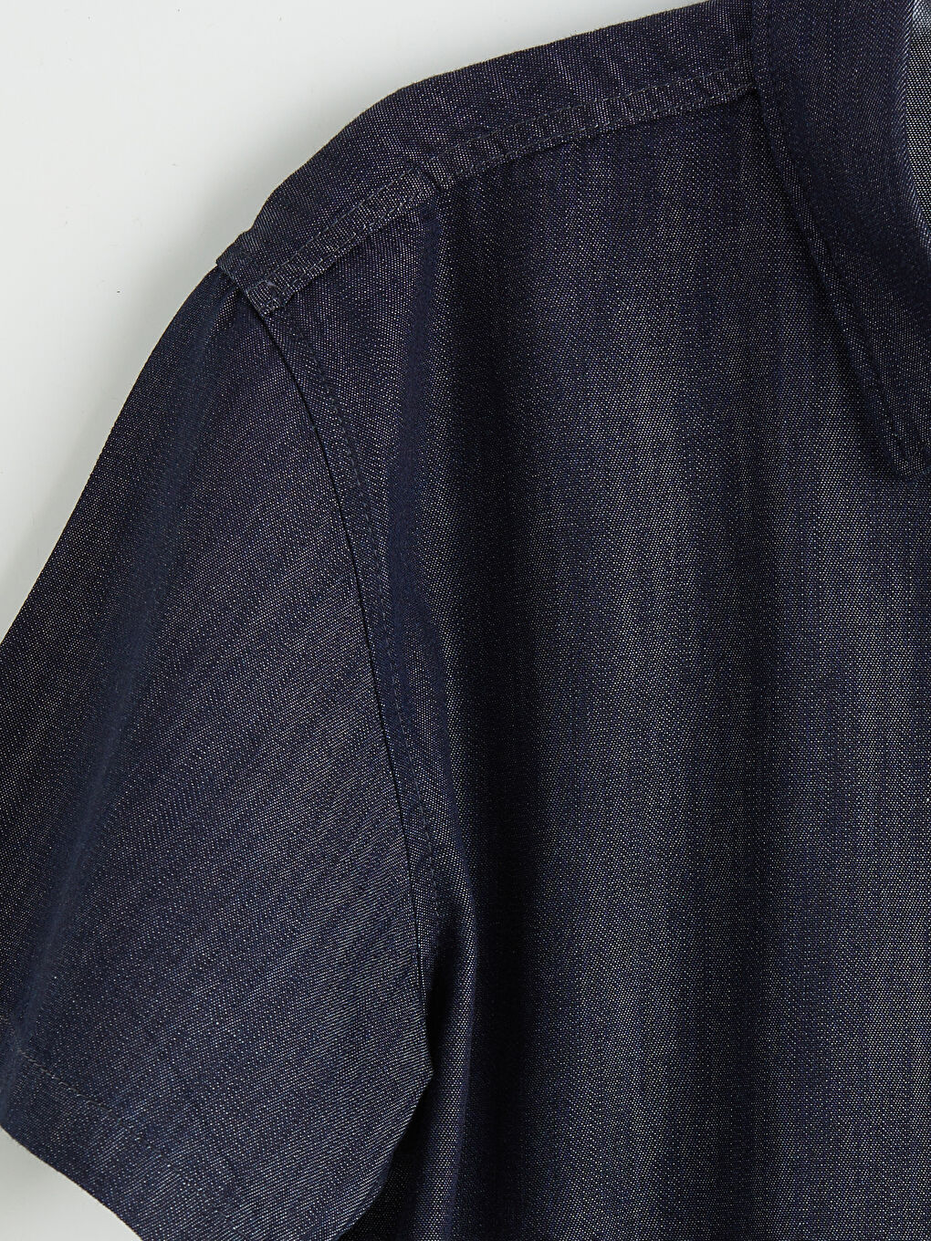 Mavi Kısa Kollu Erkek Çocuk Jean Gömlek-2