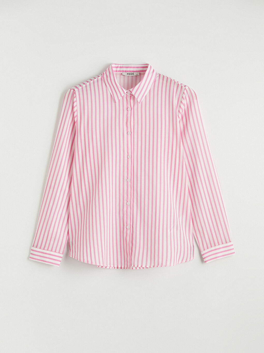 Pembe Çizgili Poplin Kadın Gömlek