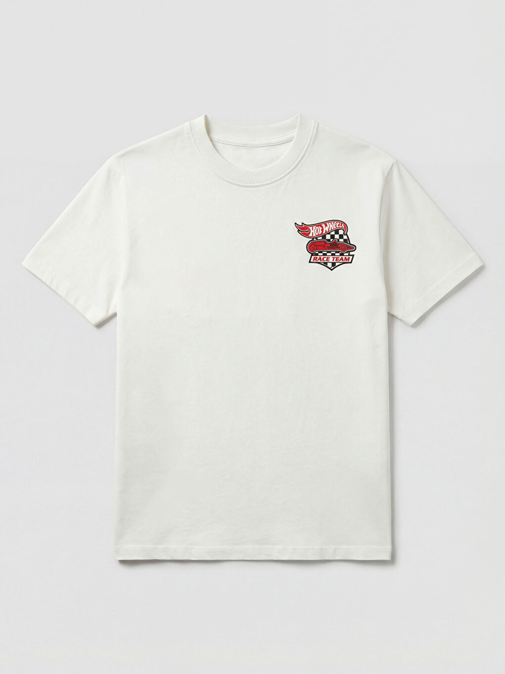 Crew Neck Hot Wheels Printed Boys' T-Shirt