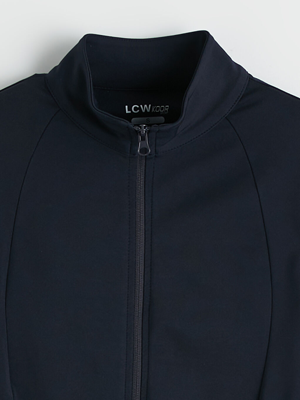 Lacivert Dik Yaka Kadın Fermuarlı Sweatshirt-1