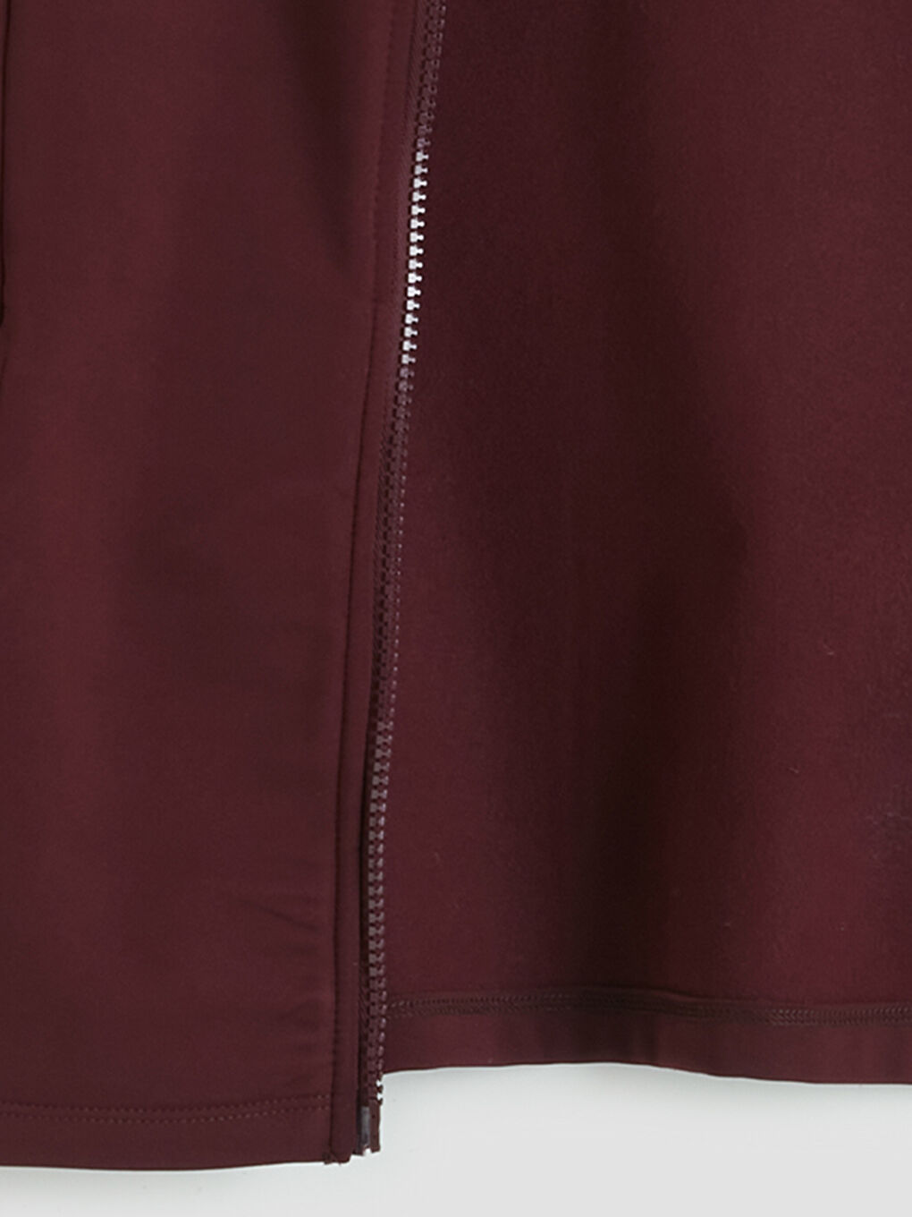 Bordo Dik Yaka Parmak Geçmeli Kadın Fermuarlı Sweatshirt	-6