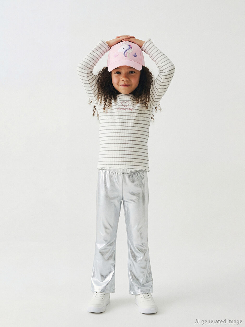 Gri Parlak Görünümlü İspanyol Paça Kız Çocuk Tayt