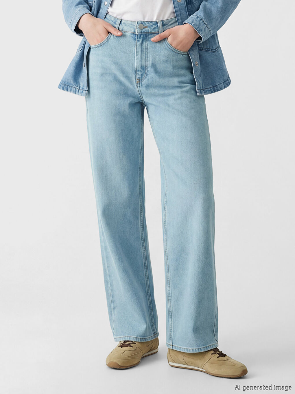 İndigo Straight Fit Kadın Jean Pantolon-1
