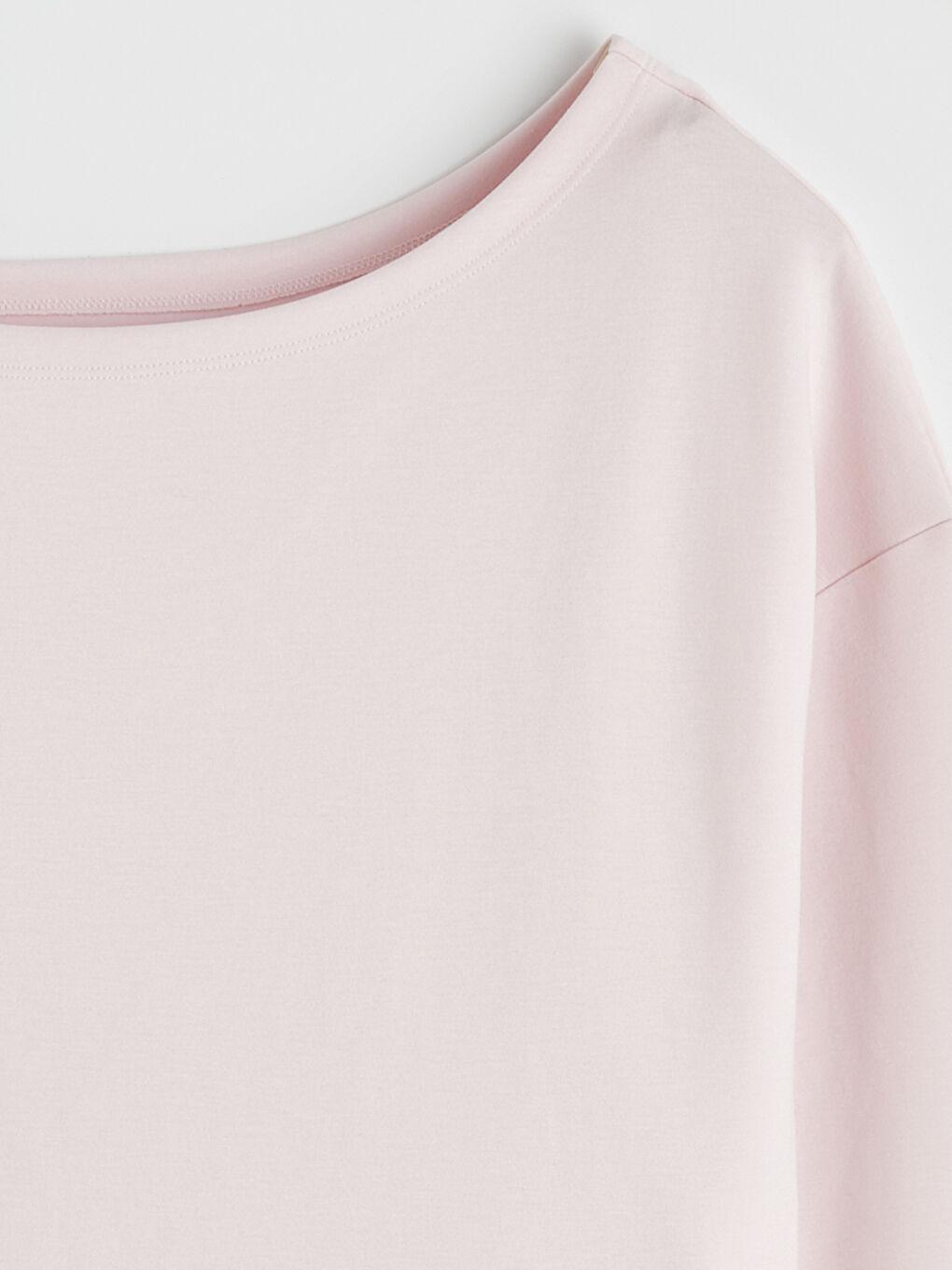 Pembe Kayık Yaka Kadın Sweatshirt-5