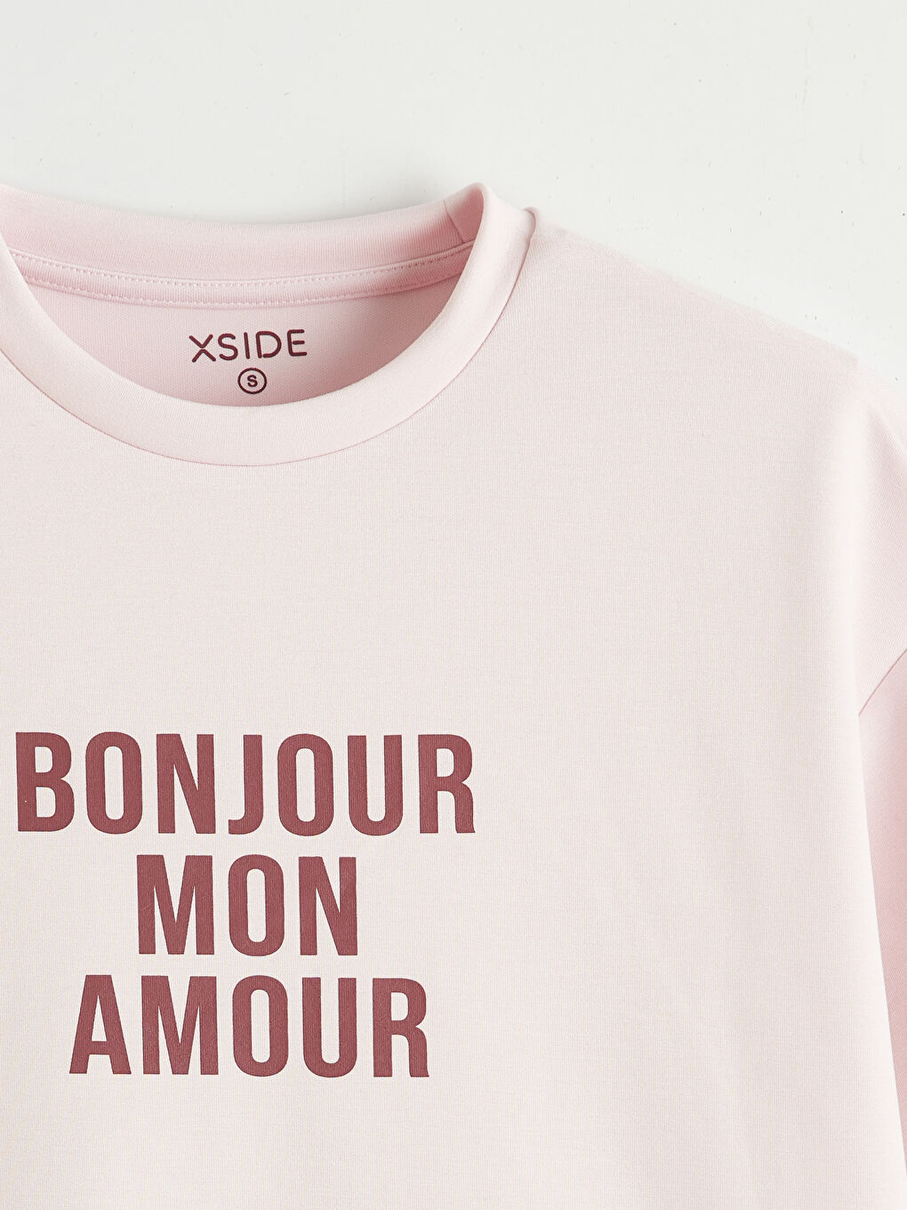 Pembe Soft Touch Oversize Kadın Tişört-5