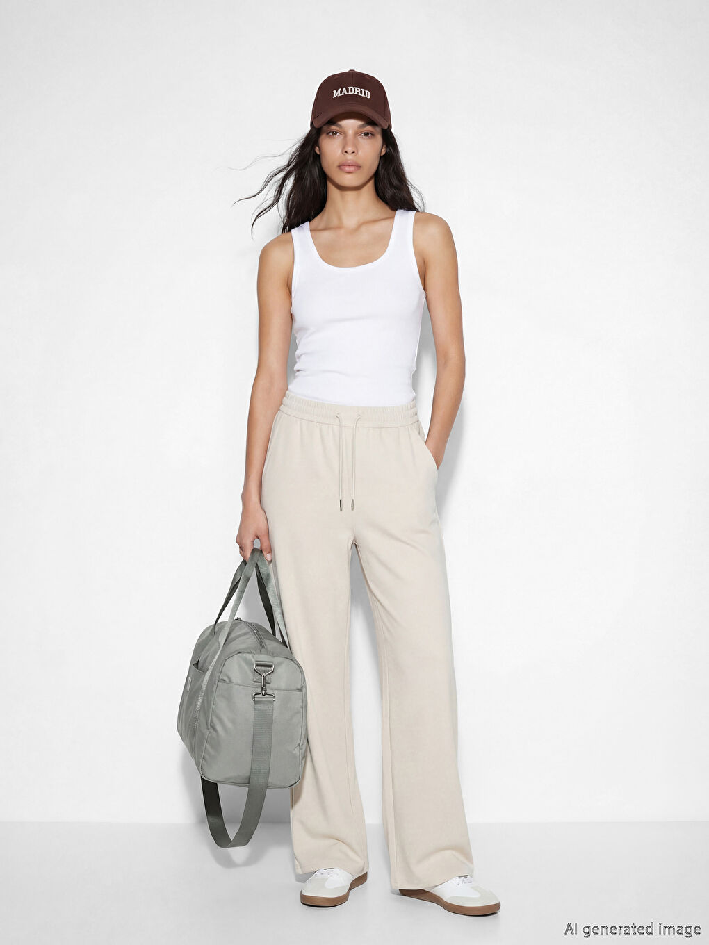 Elasticated Waist Wide Leg Women's Sweatpants