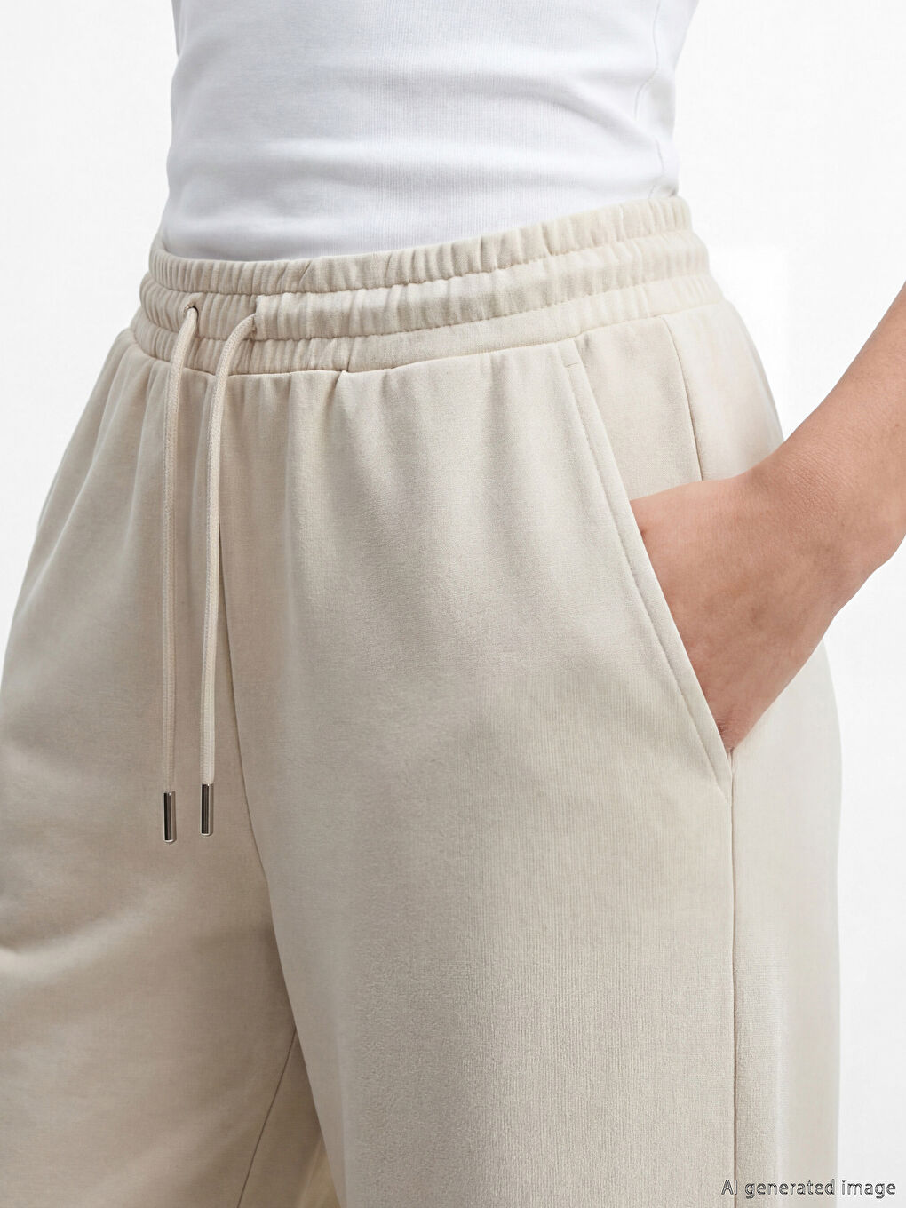 Elasticated Waist Wide Leg Women's Sweatpants-2