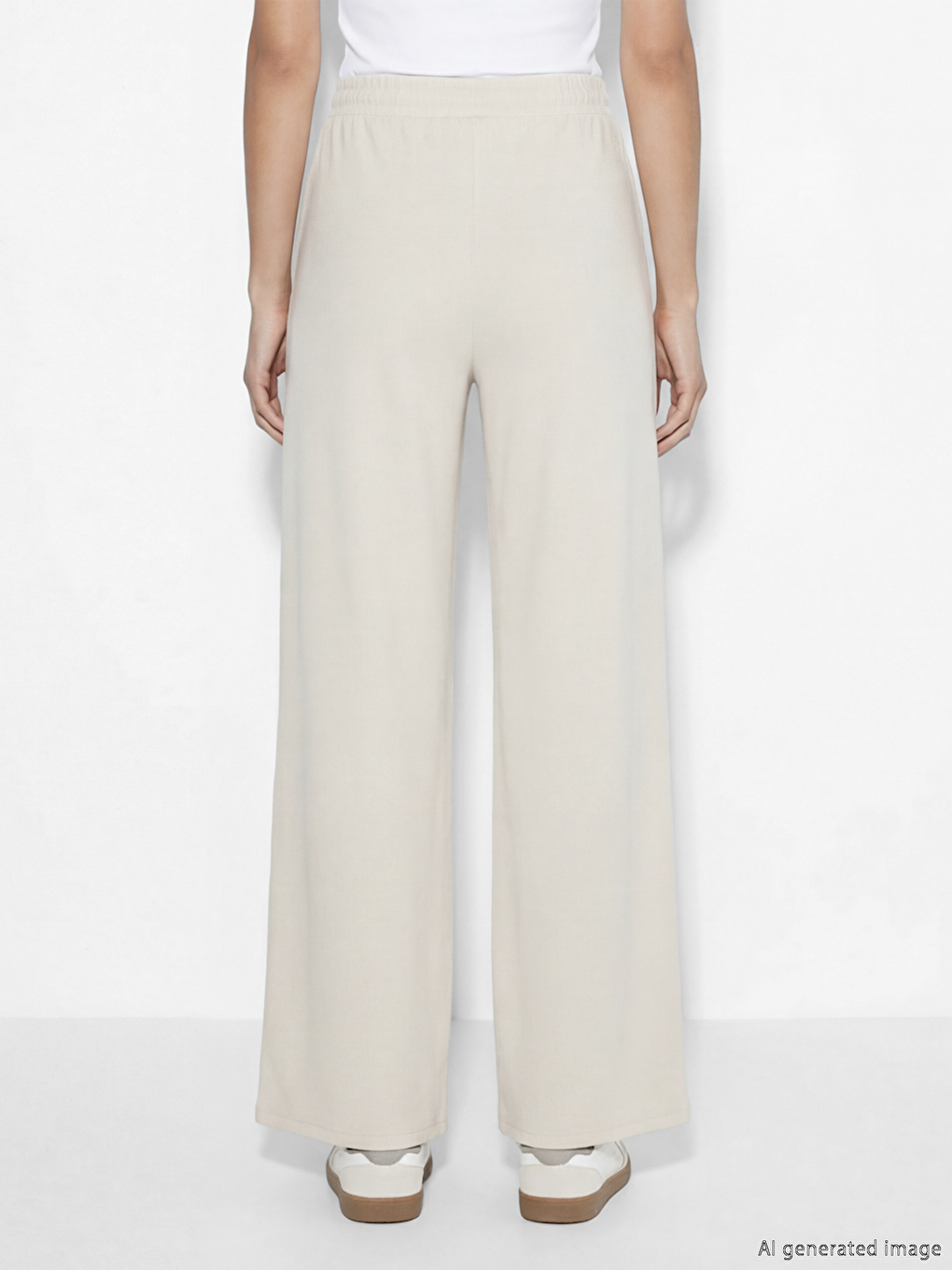 Elasticated Waist Wide Leg Women's Sweatpants-3