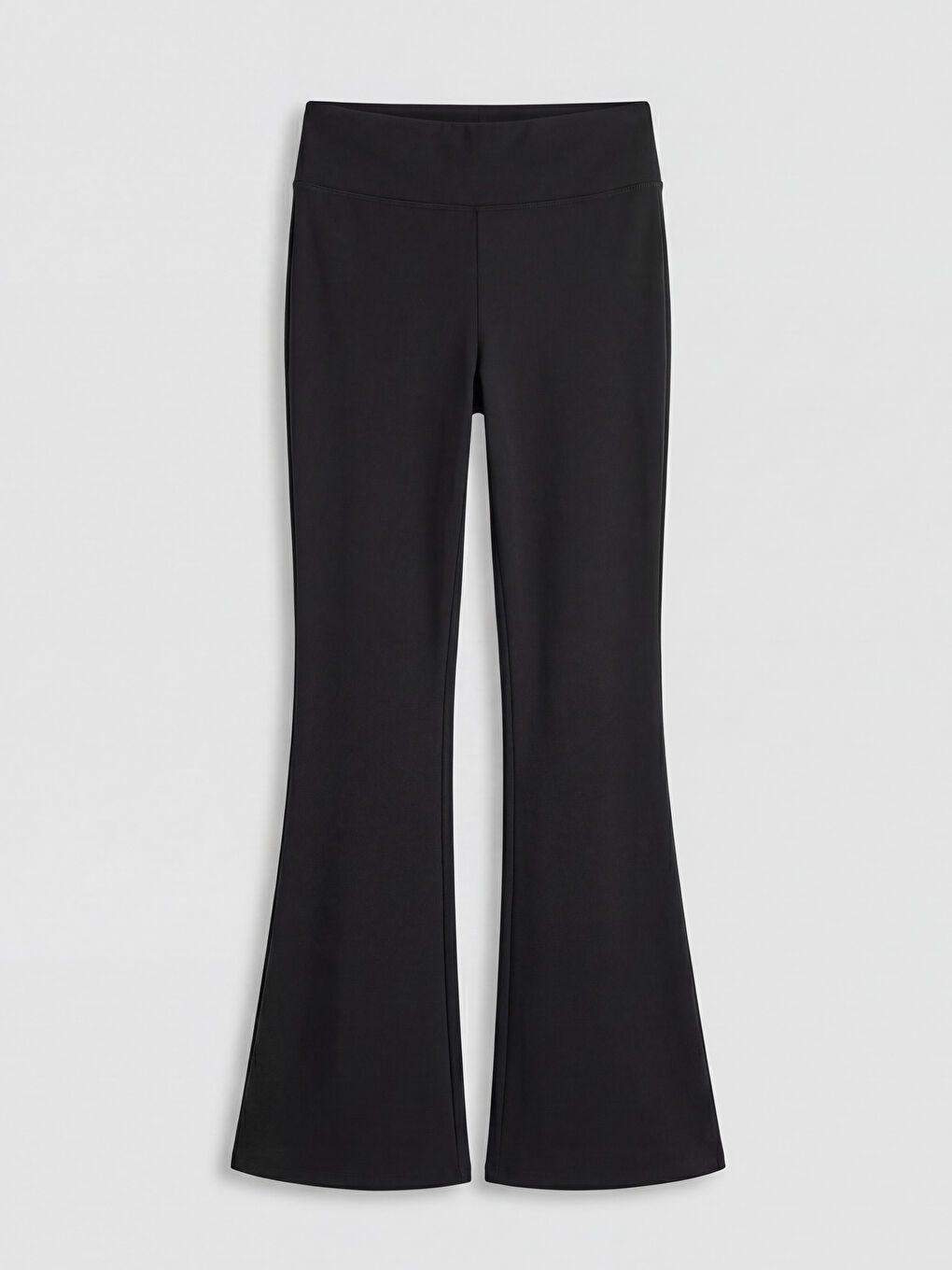 Siyah Yüksek Bel İspanyol Paça Kadın Tayt Pantolon	-2