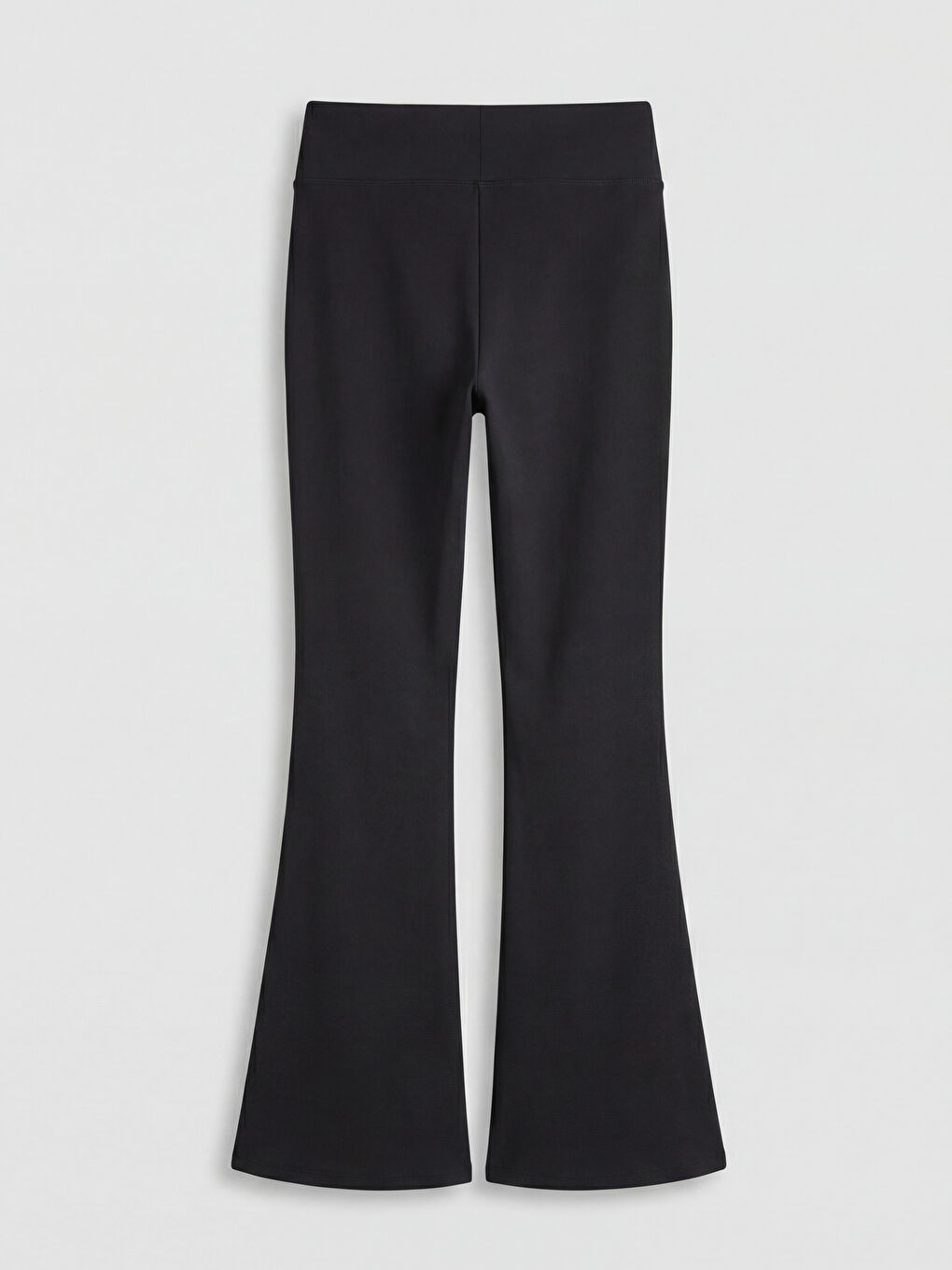 Siyah Yüksek Bel İspanyol Paça Kadın Tayt Pantolon	-3