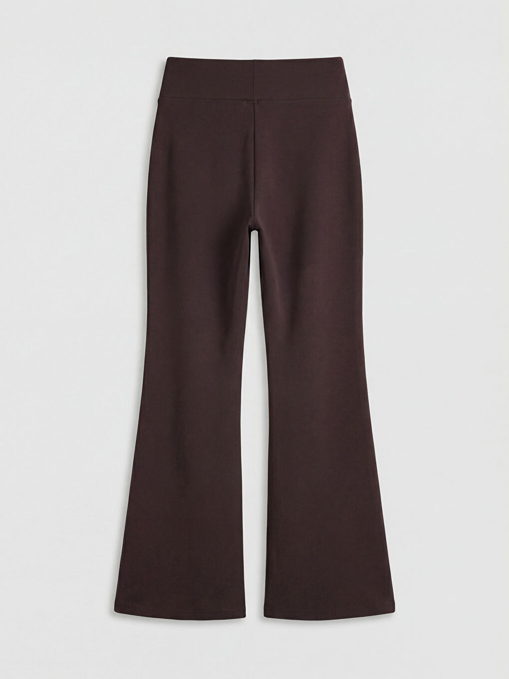 Kahverengi Yüksek Bel İspanyol Paça Kadın Tayt Pantolon	-1