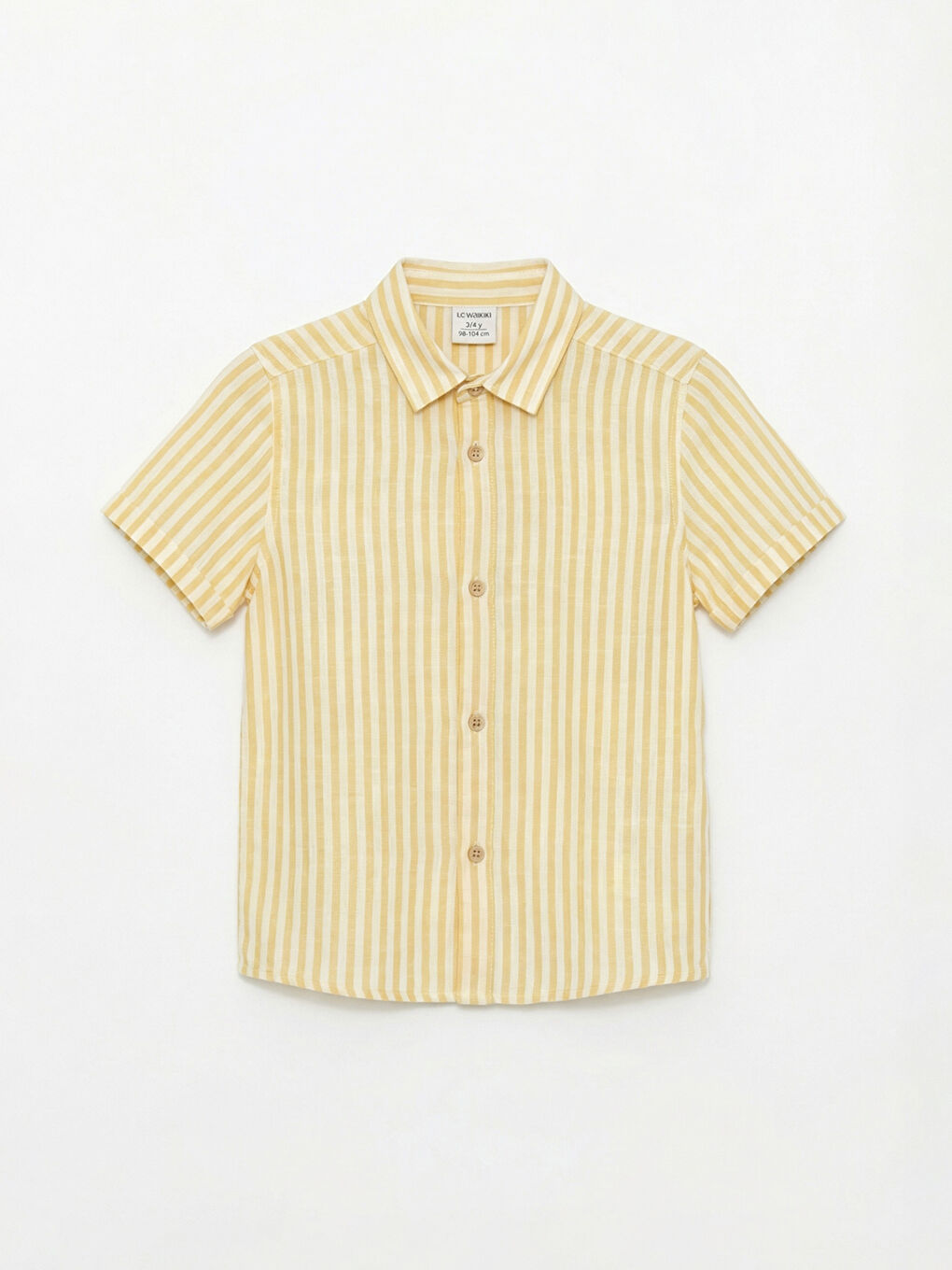 Sarı Çizgili Kısa Kollu Erkek Çocuk Gömlek