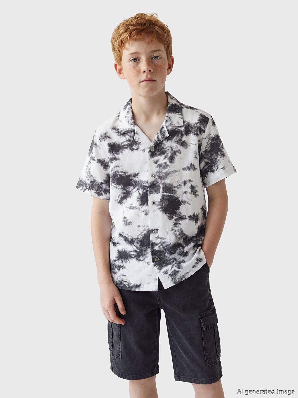 Batik Patterned Boys' Shirt