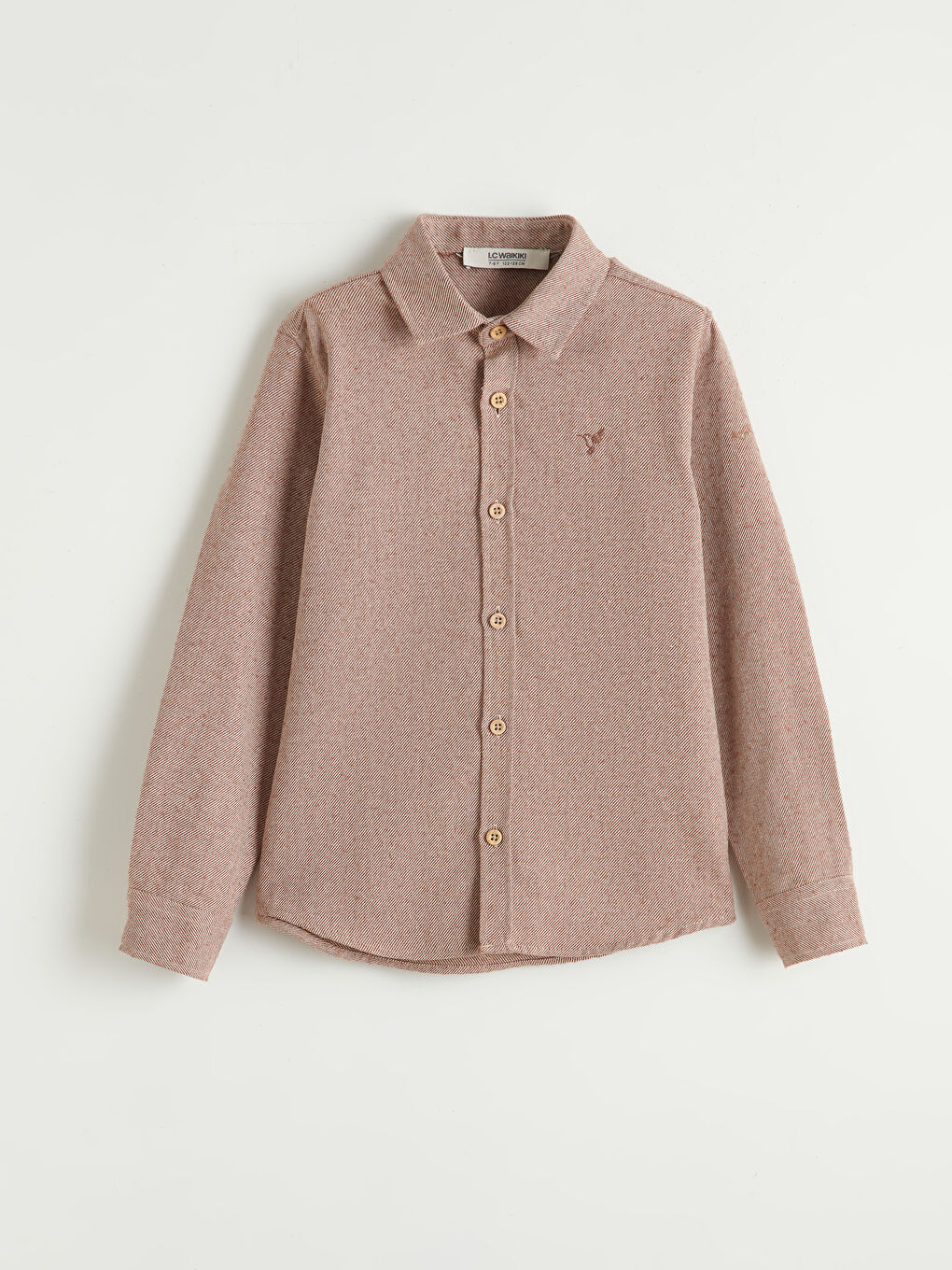 Kahverengi Nakışlı Erkek Çocuk Gömlek