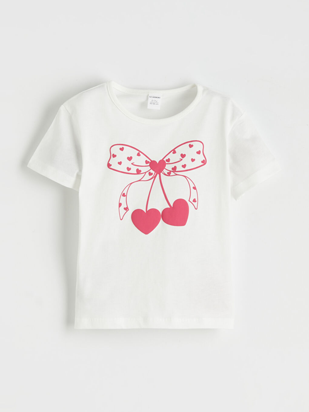 Fuşya Kiraz Baskılı Tişört ve Şort 2'li-1