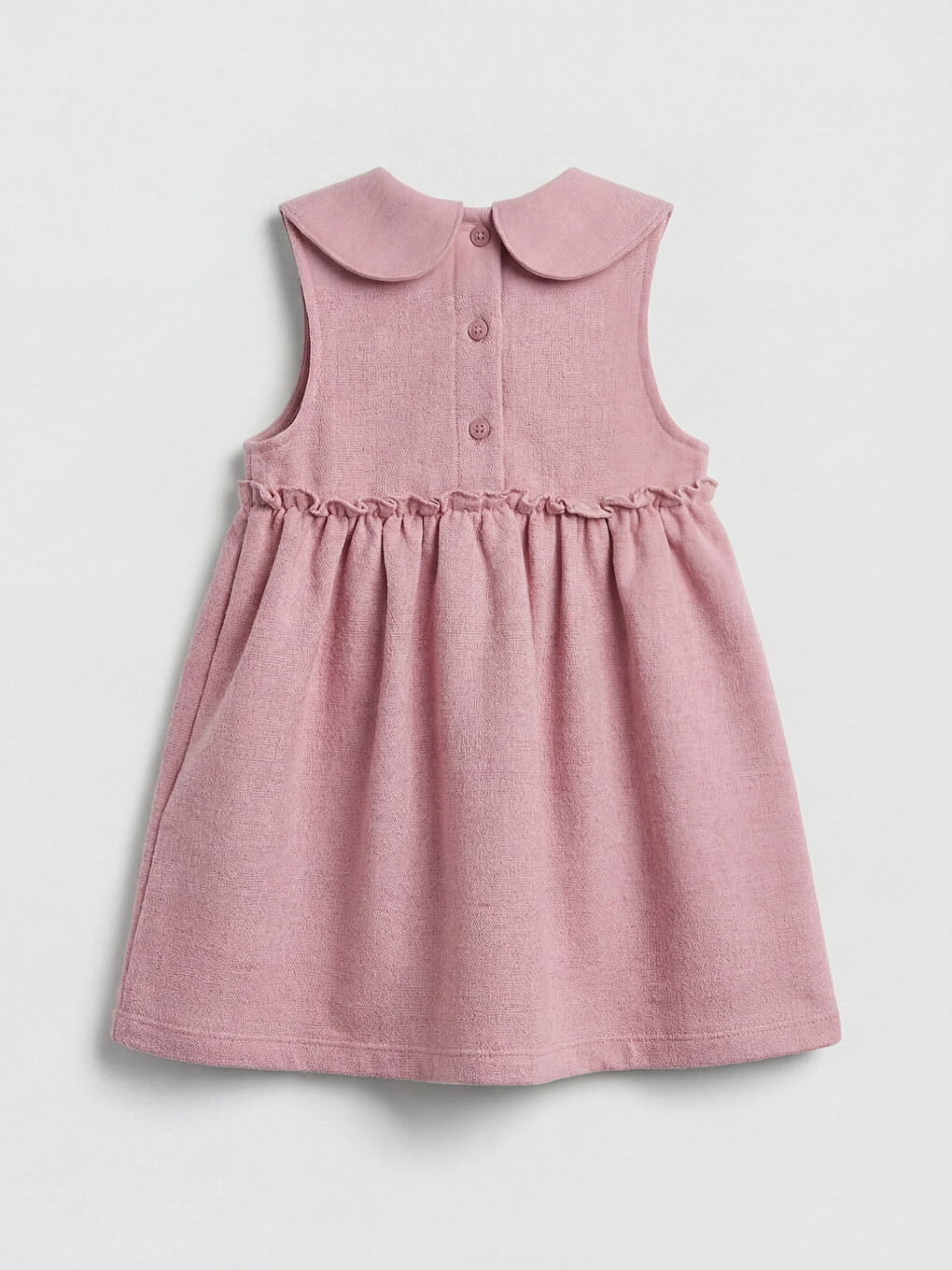 Pembe Bebe Yaka Kız Bebek Elbise-1