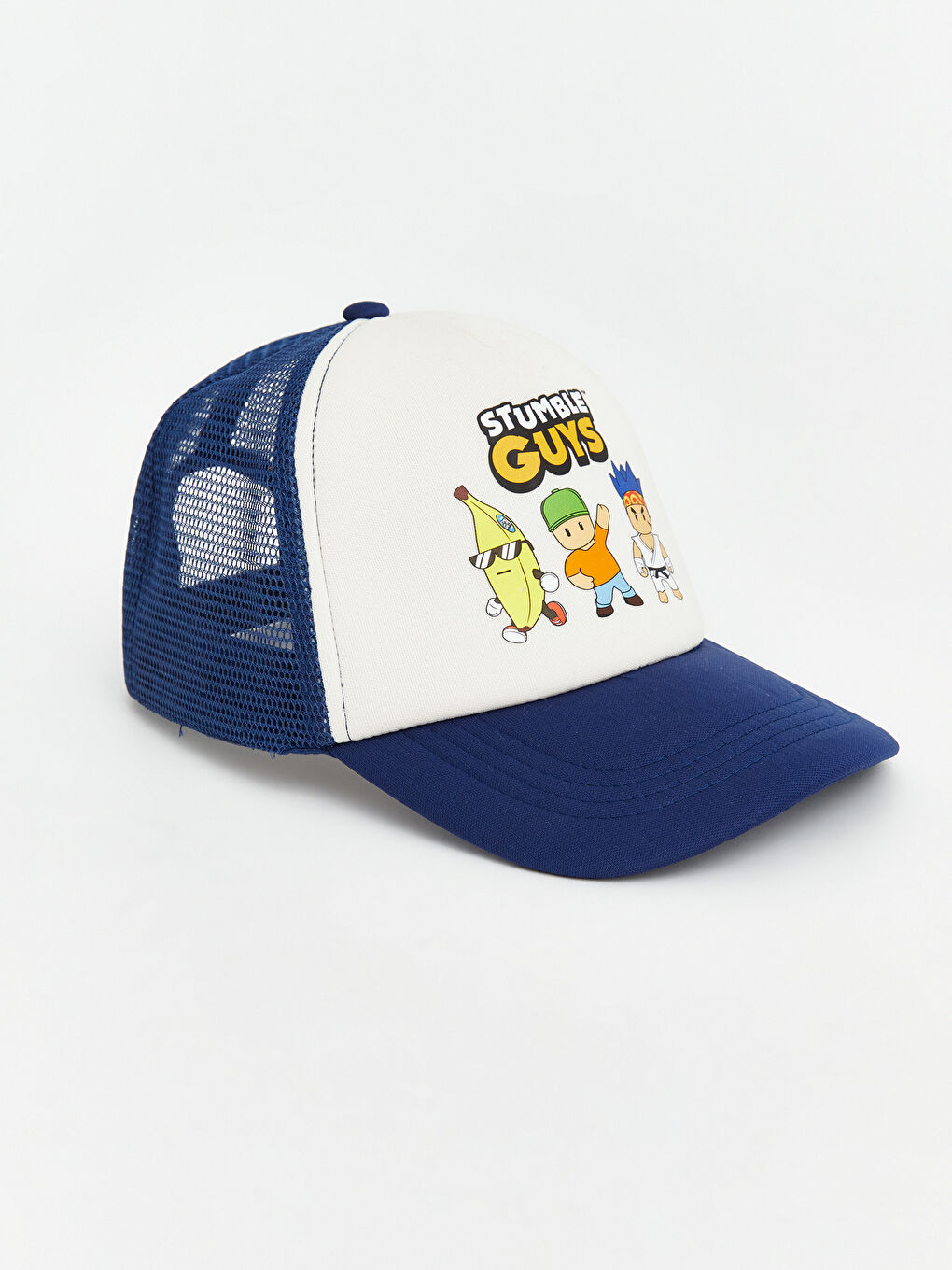 Lacivert Stumble Guys Baskılı Erkek Çocuk Kep Şapka-1