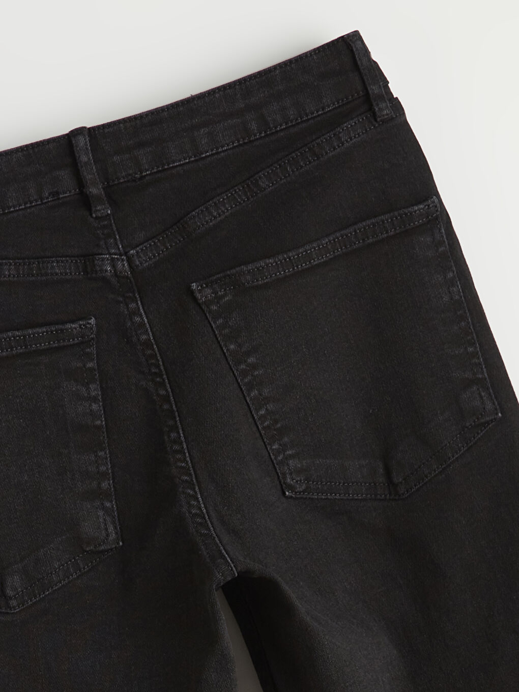 Siyah Crop Flare Kadın Jean Pantolon-1