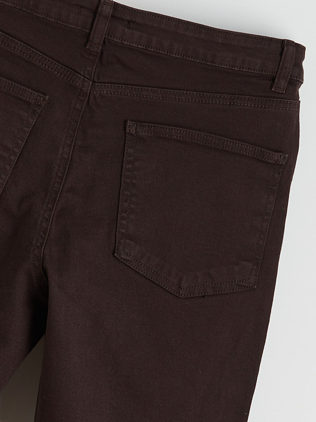 Kahverengi Crop Straight Fit Kadın Jean Pantolon-1