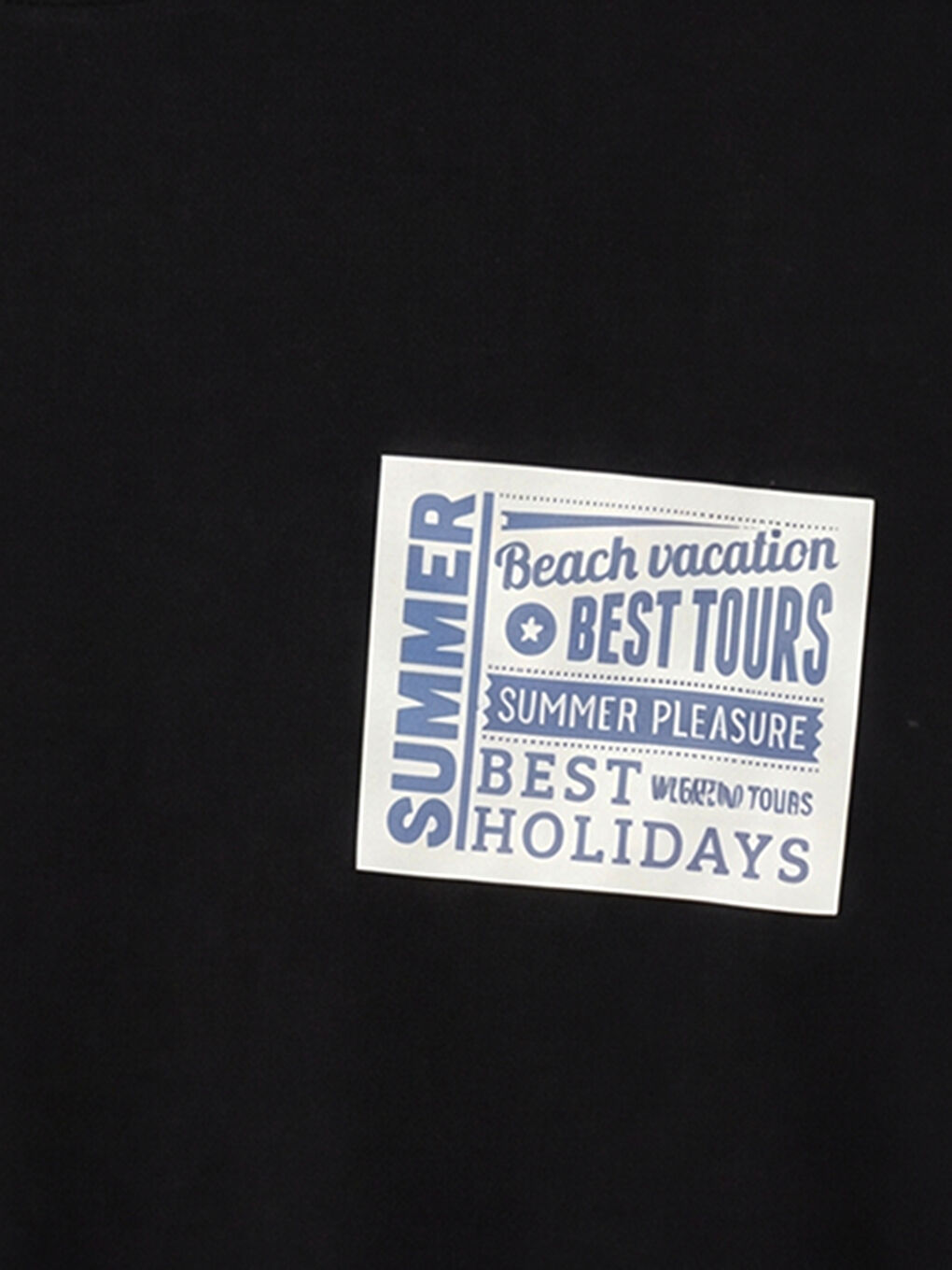 Siyah Bisiklet Yaka Baskılı Erkek Penye Tişört-6