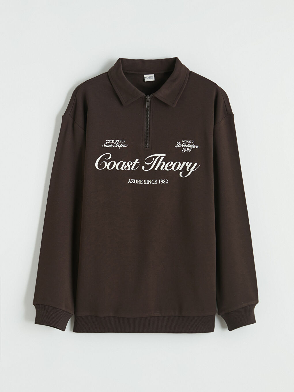 Kahverengi Polo Yaka Baskılı Erkek Çocuk Tişört