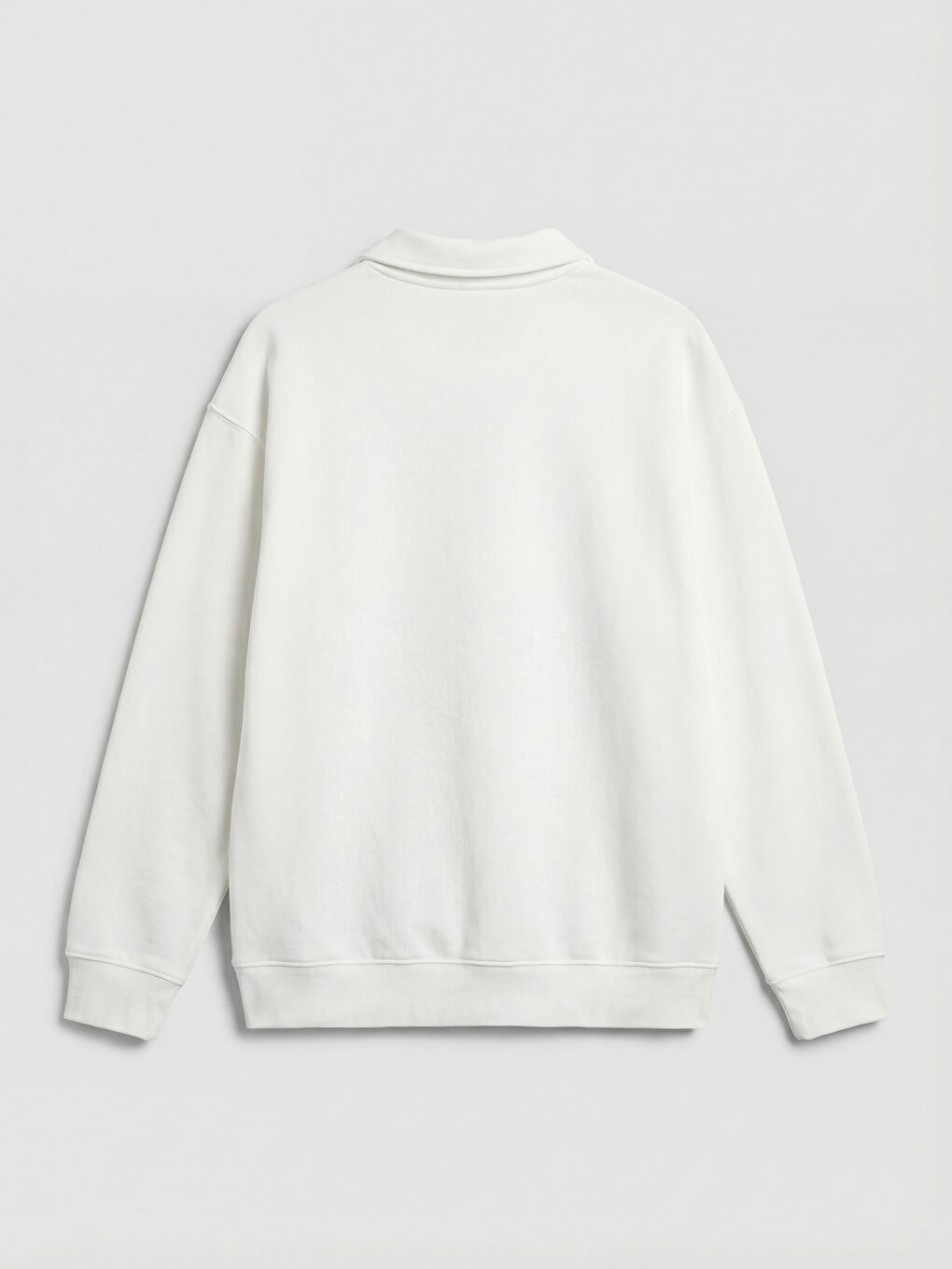 Ekru Polo Yaka Baskılı Erkek Çocuk Sweatshirt-1