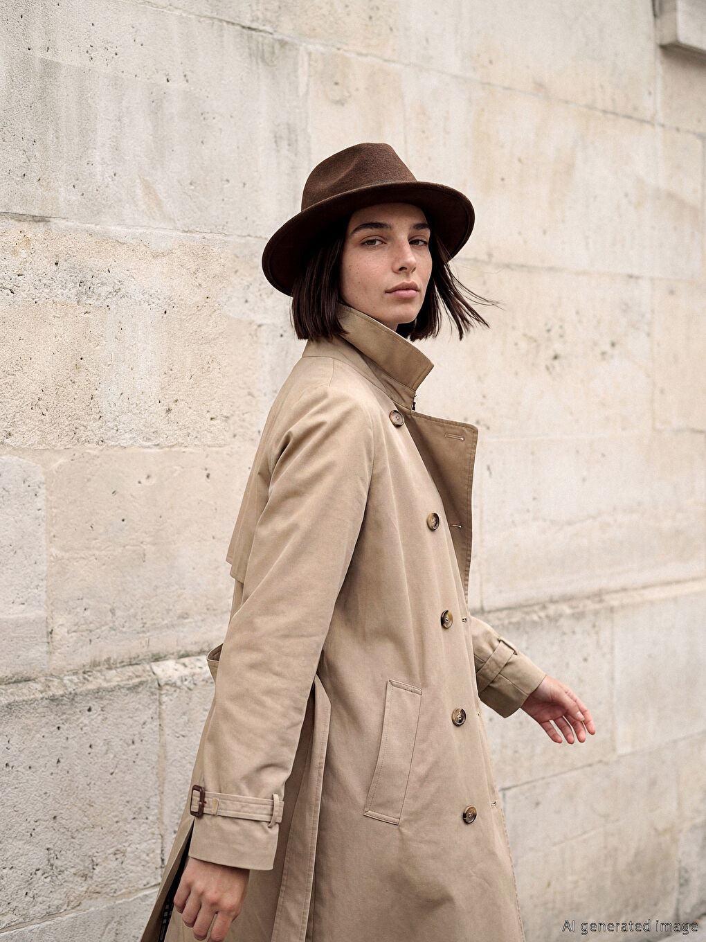 Kahverengi Kadın Fötr Şapka