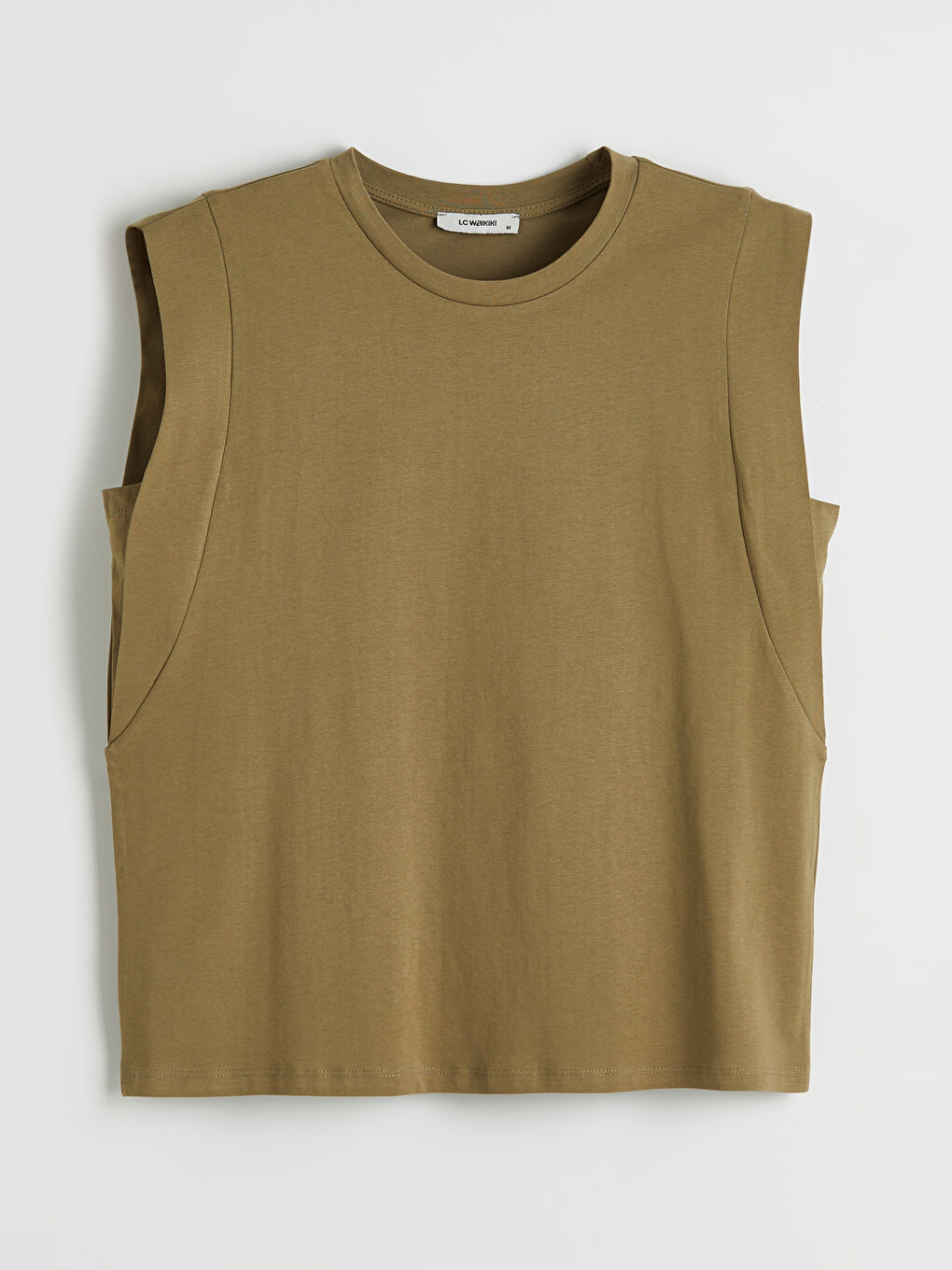 Yeşil Bisiklet Yaka Kolsuz Bluz-4