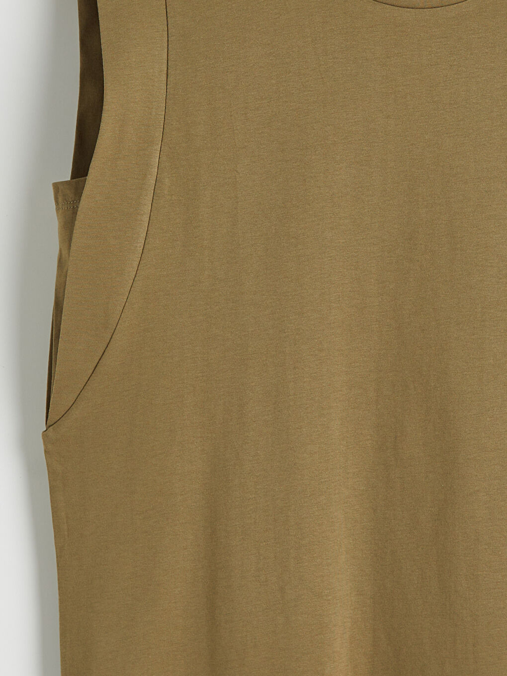 Yeşil Bisiklet Yaka Kolsuz Bluz-5